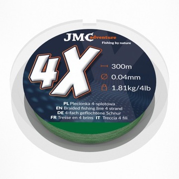 JMC ADVENTURE Plecionka wędkarska 4X 0.04 MM 300m