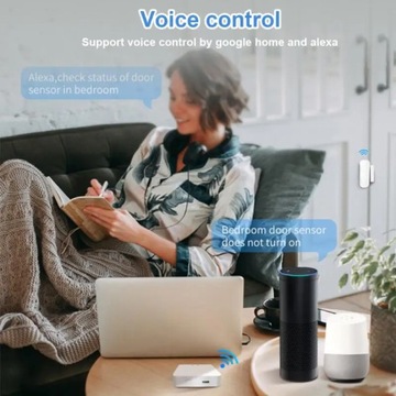 Датчик двери Tuya Zigbee, Wi-Fi, домашняя сигнализация, совместимая с приложением Alexa Google