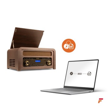 Проигрыватель VINTAGE, стерео BT CD USB, FM-радио DAB+