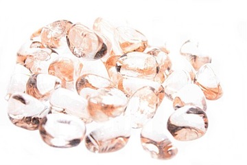 SZKLANE KAMYCZKI NERKI FI.2CM MIODOWE 60 SZT 350gr