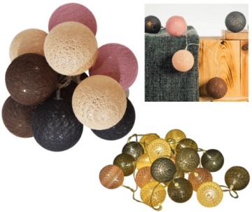 KULE LED COTTON BALLS 20 SZT. BATERYJNE MULTIKOLOR