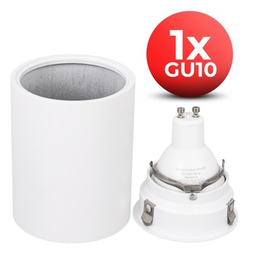 4x накладных галогенных светодиодных светильника LED TUBE GU10 white SPOT для КОМНАТЫ