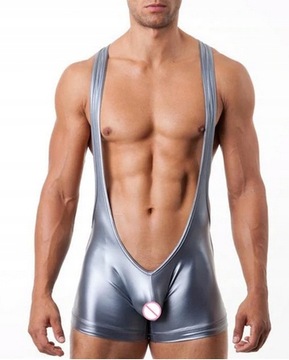 BDSM6 Męskie body kombinezon stringi LATEX - M