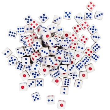 ZESTAW 2 KOSTEK K6 RPG KOŚĆ SZEŚCIOŚCIENNA BIAŁA 1,5 CM