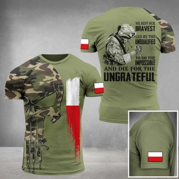 T-SHIRT MĘSKI KOSZULKA 3D PATRIOTYCZNA POLSKA R.XS-6XL