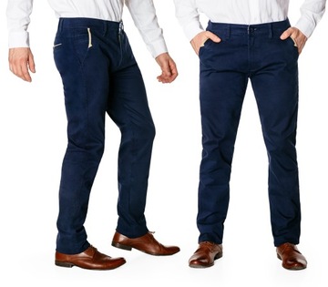 Элегантные мужские строгие брюки из хлопка, брюки чинос темно-синие SP4 W31 L34