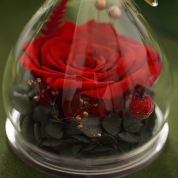 СТЕКЛЯННАЯ СТАТУЭТКА АНГЕЛА С ВЕЧНЫМИ РОЗАМИ, РОМАНТИЧЕСКИЙ ПОДАРОК ​​ДЛЯ ЖЕНЩИН