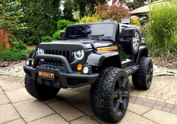 Детский аккумуляторный автомобиль Mighty Jeep Белый + 2-местный + привод 4х4 + 2