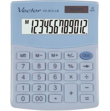 KALKULATOR BIUROWY VECTOR VC-812 LB NIEBIESKI