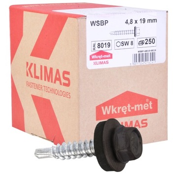 ВИНТЫ ФЕРМЕРСКИЕ RAL 8019 ФЕРМЕРЫ 4,8Х19ММ 250ШТ.