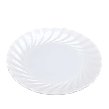 Biały talerzyk ceramiczny opal kręcony deserowy płytki OPAL fi. 15 cm