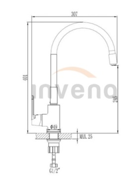 Смеситель для КУХНИ с гибким изливом, бежевый