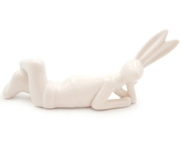 ZAJĄCZEK WIELKANOCNY BIAŁY FIGURKA DO STROIKA