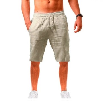 2023 New Men's Cotton Linen Shorts Pants Male Summ