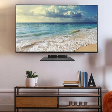 НАСТЕННАЯ СТЕКЛЯННАЯ ПОЛКА КРОНШТЕЙН ДЛЯ ТЕЛЕВИЗОРА DVD RTV ТЮНЕР ДЛЯ СТОЛИКА ДЕКОДЕРА 24,5