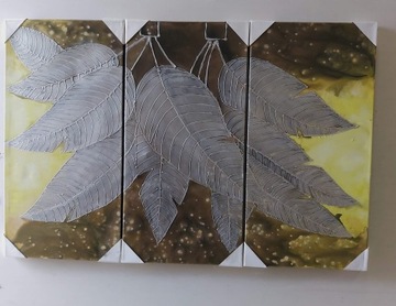 Abstrakcja Obraz metoda Premium Print 3x 40x90 cm