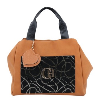 m869 Torebka damska sportowa shopper worek Chiara Design duża A4 Ruda