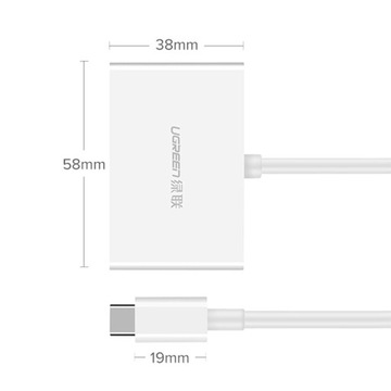 Adapter USB-C do HDMI + VGA UGREEN MM123 (biały)