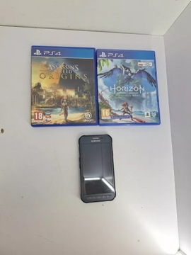 2 GRY PS4 ASSASSINS CREAD ,HORIZON FORBIDEEN WEST PS4 TELEFON SMSUNG