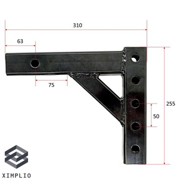 Адаптер фаркопа для США 2 дюйма – 175 мм + 300 мм