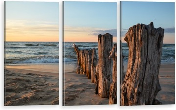 TRYPTYK OBRAZ TRYPTYKI MORZE BAŁTYK PLAŻA ZACHÓD