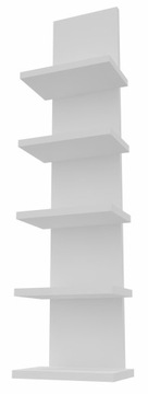 Półka wisząca panel ścienna 5 półek mocowanie niewidoczne 100 cm biała mat