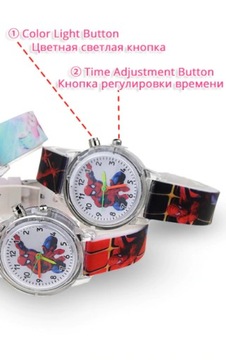 Часы SPIDERMAN, красочная светодиодная подсветка