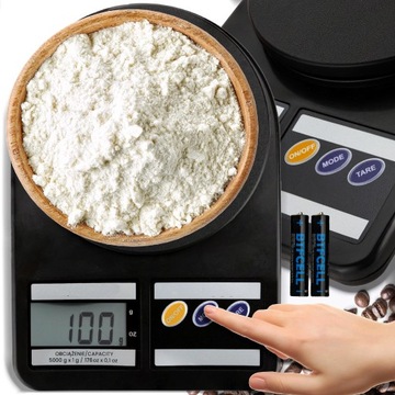WAGA KUCHENNA ELEKTRONICZNA DOMOWA JUBILERSKA DO 5KG PRECYZYJNA LCD BATERIE