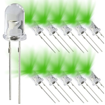 DIODY LED 12V 3mm ZIELONE bezpośrednio pod 12V BEZ REZYSTORA!!! x10