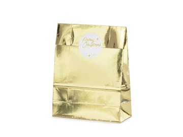 TOREBKI NA PREZENTY 18,5x28,5x8cm ZŁOTE METALICZNE - 3 SZTUKI