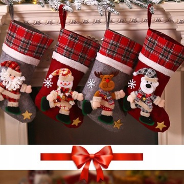 РОЖДЕСТВЕНСКИЕ НОСКИ В ПОДАРОК ​​БОЛЬШОЕ УКРАШЕНИЕ КАМИНА УКРАШЕНИЕ ОКНА 4X