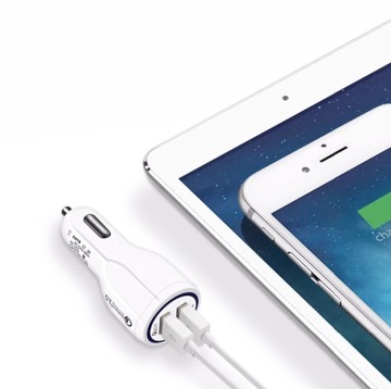 БЫСТРОЕ АВТОМОБИЛЬНОЕ ЗАРЯДНОЕ УСТРОЙСТВО 3,1 А USB LED QC 3.0