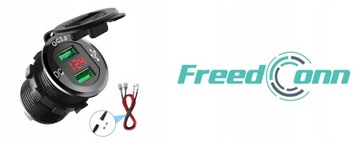 Гнездо прикуривателя Зарядное устройство 2xUSB FREEDCONN MC3084G Quick Charge 3.0