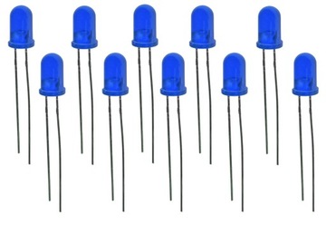 Dioda LED 5mm THT okrągła niebieska - pakiet 10szt