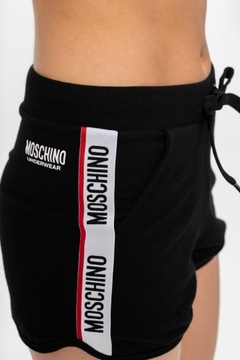 MOSCHINO UNDERWEAR czarne szorty z lampasami r. XS