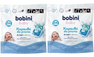 BOBINI kapsułki do prania Biel i Kolor 24szt x 2