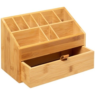 Бамбуковый ОРГАНИЗАТОР ДЛЯ КОСМЕТИКИ с выдвижным ящиком