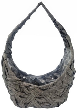 KOSZ RATTANOWY MOCNY SZARY KOSZE PREZENTOWE 49 cm M rattan