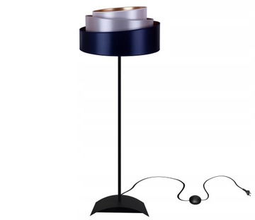 Lampa Stojąca Podłogowa Abażur Salon Złoto Granat