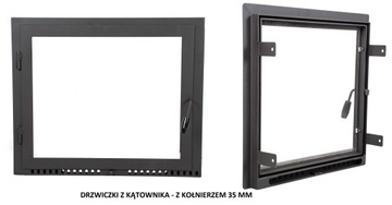 DRZWICZKI KOMINKOWE DO KOMINKA DWUSKRZYDŁOWE NA WYMIAR Z SZYBĄ ŻAROODPORNĄ
