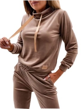 DAMSKI DRES WELUROWY CAPPUCCINO ROZMIAR L