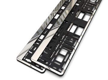 2 РАМКИ ДЛЯ НОМЕРНЫХ ЗНАКОВ, ГЛЯНЦЕВЫЙ ХРОМ, 2 комплекта. винты БЕСПЛАТНО