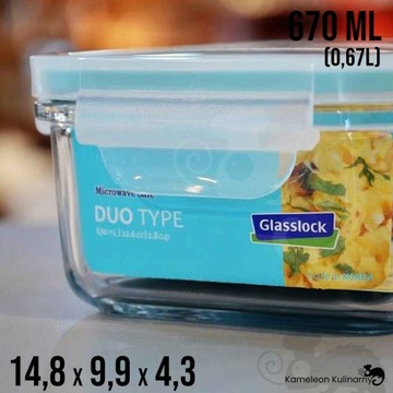 СТЕКЛЯННЫЙ КОНТЕЙНЕР DUO с крышкой LUNCHBOX 670 мл