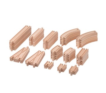 IKEA LILLABO zestaw 50 torów kolejka drewniana