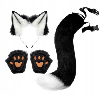 Kostium do zabawy Cosplay kot pluszowe uszy ogon