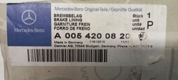 ТОРМОЗНЫЕ КОЛОДКИ ПЕРЕДНИЕ MERCEDES W204 A0054200820