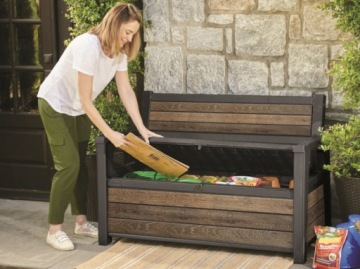 Садовая скамейка KETER Deco Garden Bench, пепельно-серая