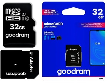 KARTA PAMIĘCI 32GB ORYGINAŁ GOODRAM MICRO SD CL 10