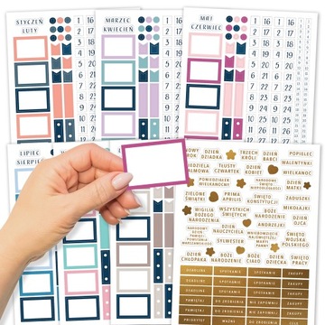 Zestaw Naklejek do Planerów i Bullet Journal – 7 Arkuszy – 1025 sztuk