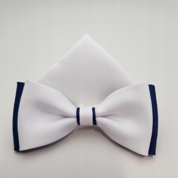 ГАЛСТУК-БАБОЧКА ПРИЧИНЕНИЯ, БЕЛЫЙ И ТЕМНО-СИНИЙ ГАЛСТУК-БАБОЧКА С КАРМАНОМ В Клетку